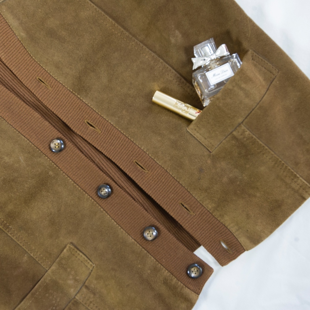 Christian Dior Suede and Knit Cardigan